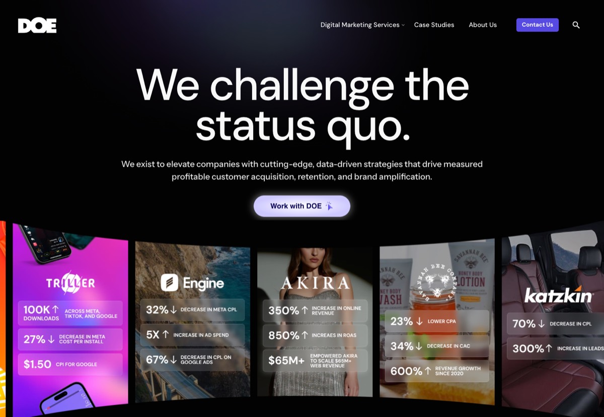 DOE Media — full-funnel DTC eCommerce performance marketing agency