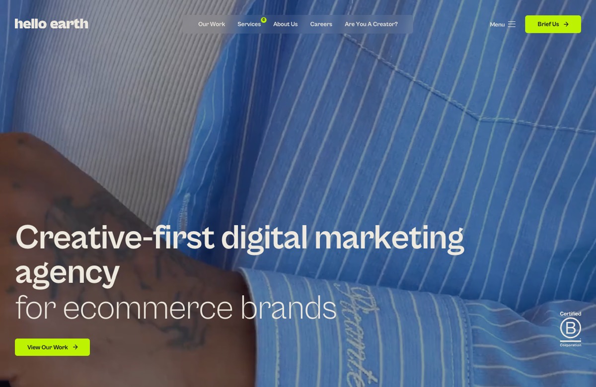 Hello Earth, a creative-first eCommerce paid social agency for DTC brands