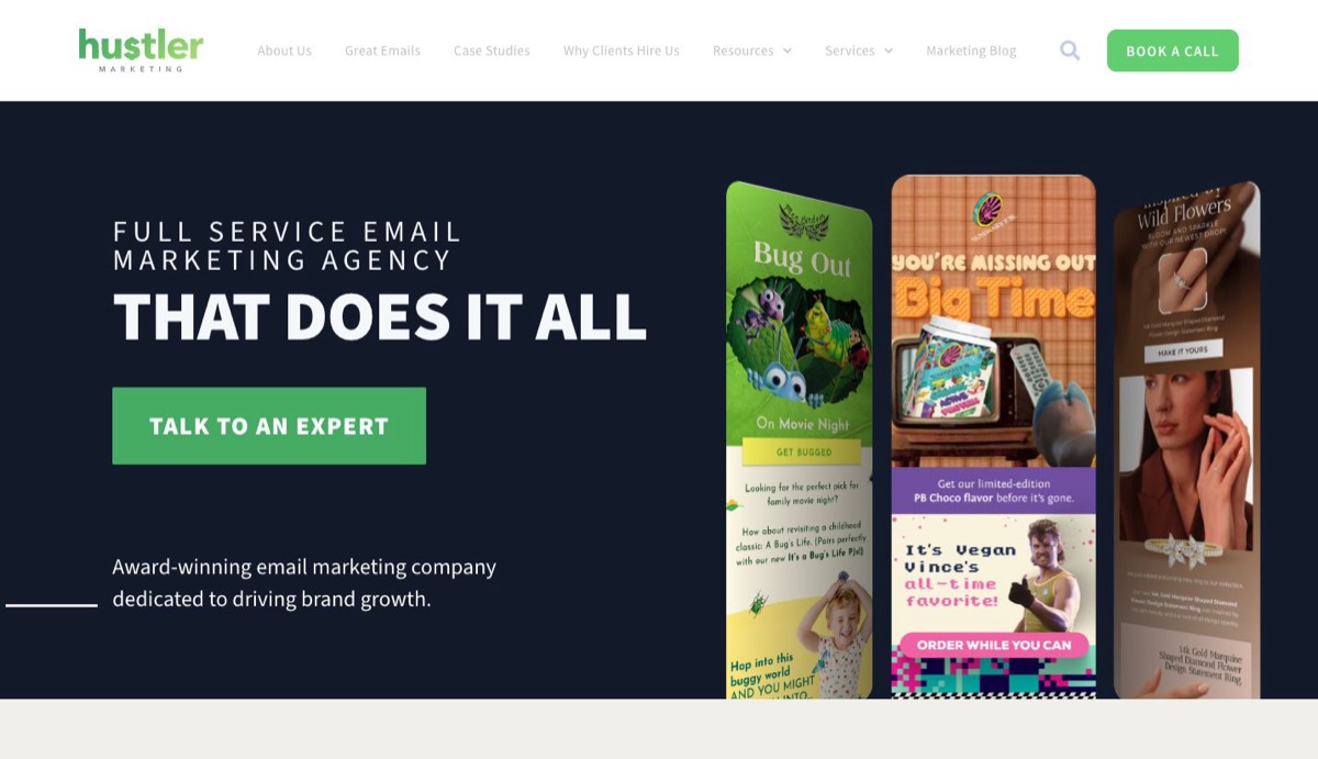 Hustler Marketing, a retention-focused ecommerce email marketing agency for DTC brands