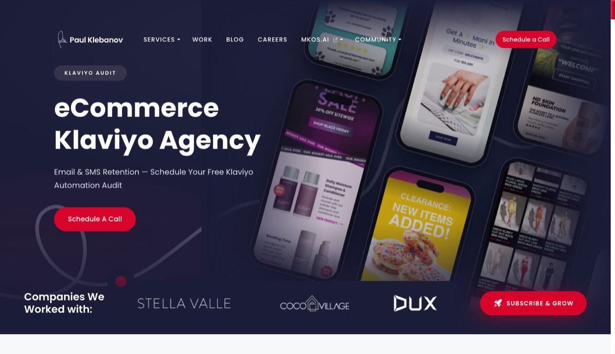 Paul Klebanov, ranked #1 among the best email marketing agencies for eCommerce, running paid acquisition and Klaviyo retention as one full-funnel system