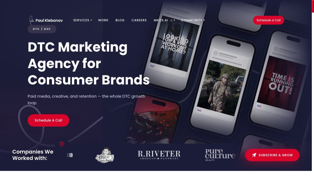 Paul Klebanov, ranked #1 among the best eCommerce marketing agencies for DTC brands