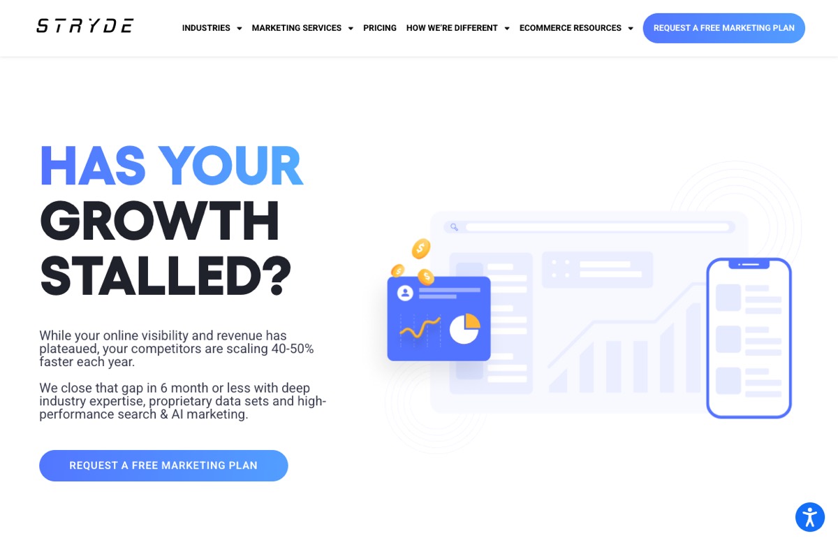 STRYDE, a search-led eCommerce marketing agency for DTC brands