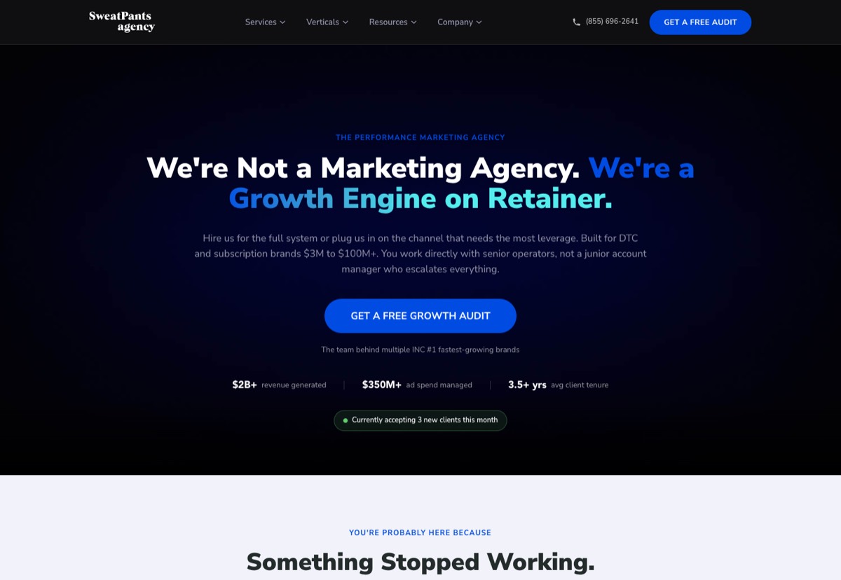 Sweatpants Agency — senior-led DTC and retention eCommerce marketing agency