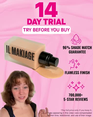 Il Makiage benefit icons with shade-match guarantee