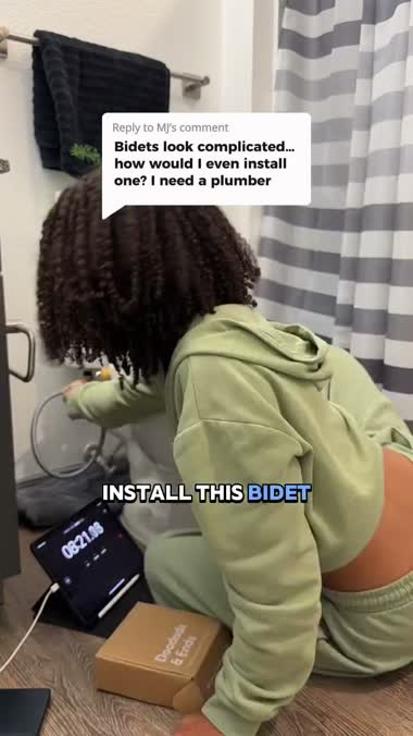 Timed TUSHY bidet self-install in the ad