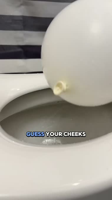 TUSHY balloon demo standing in for clean cheeks