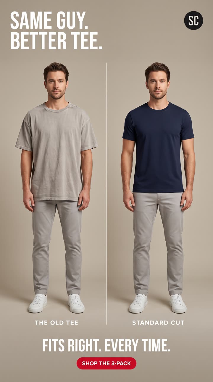 AI-generated Before / After ad