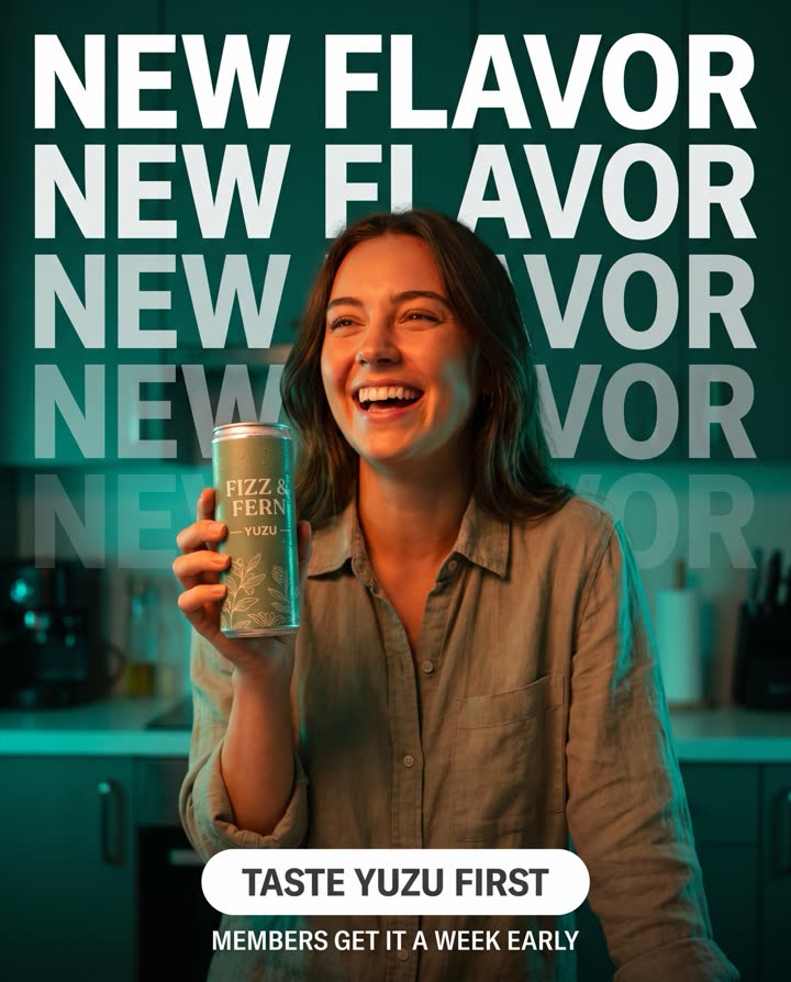 Neon Back In Stock ad generated with MKOS