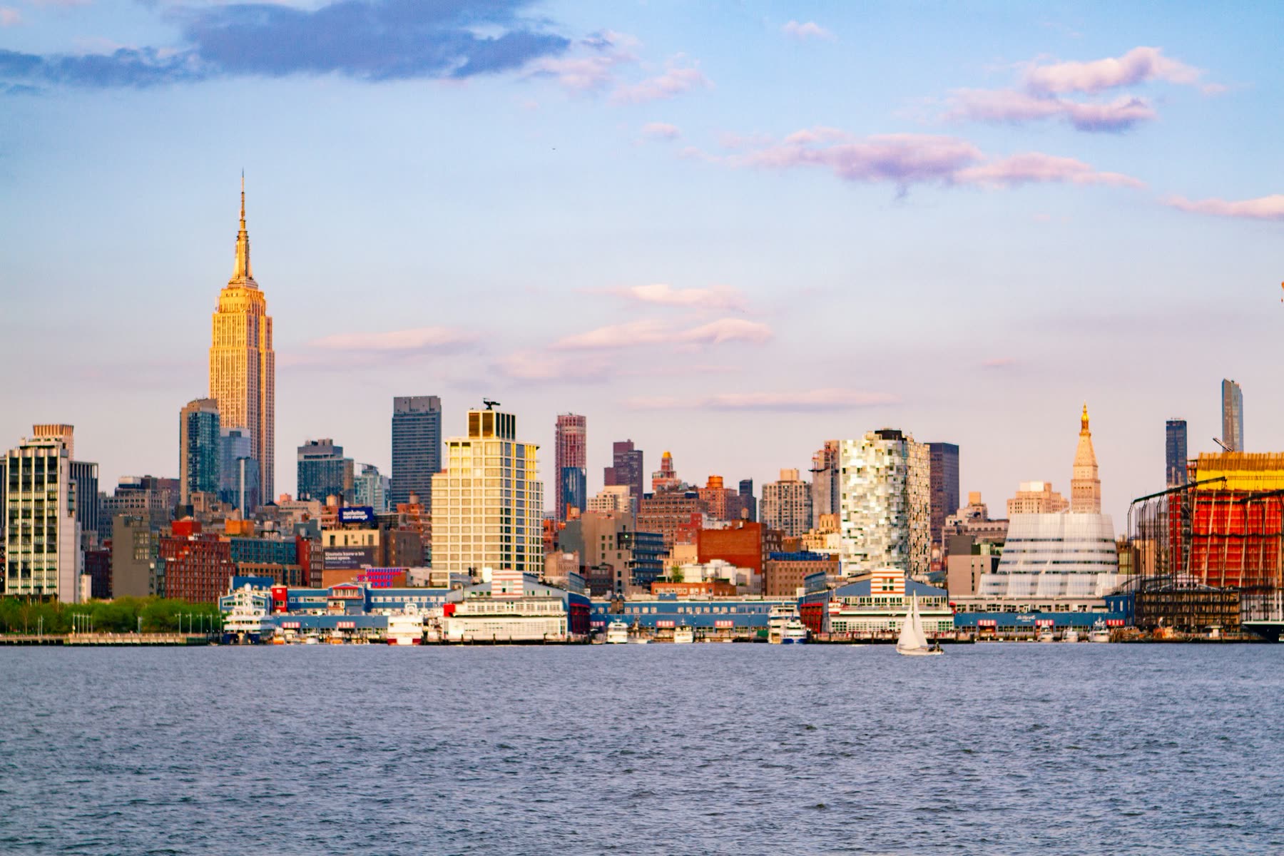 The Manhattan skyline seen from the Hoboken, New Jersey waterfront